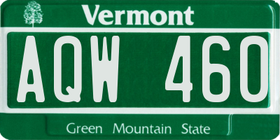 VT license plate AQW460
