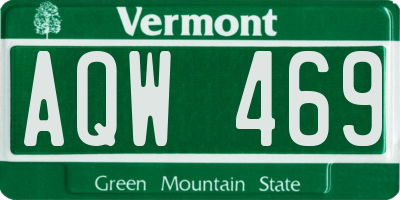 VT license plate AQW469