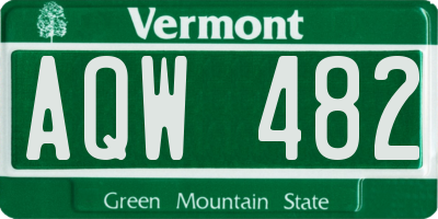 VT license plate AQW482