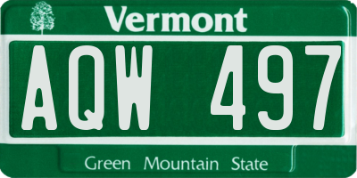VT license plate AQW497