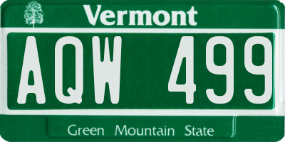VT license plate AQW499
