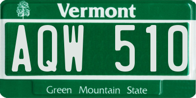 VT license plate AQW510