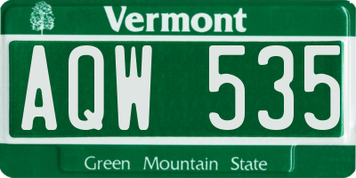 VT license plate AQW535