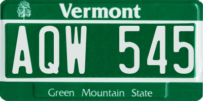 VT license plate AQW545