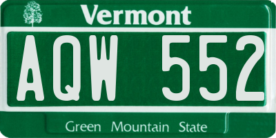 VT license plate AQW552