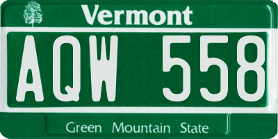 VT license plate AQW558