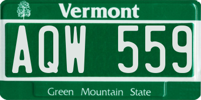VT license plate AQW559