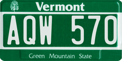 VT license plate AQW570