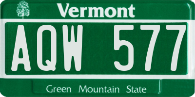 VT license plate AQW577