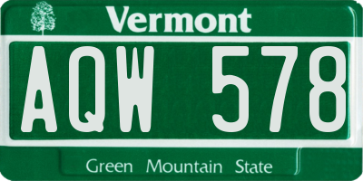 VT license plate AQW578
