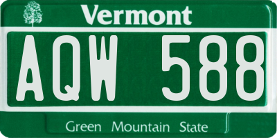 VT license plate AQW588