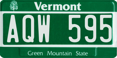 VT license plate AQW595