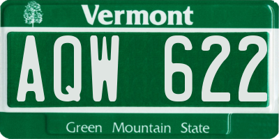 VT license plate AQW622