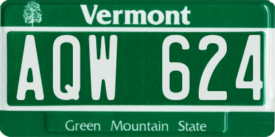 VT license plate AQW624