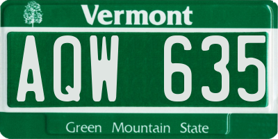 VT license plate AQW635