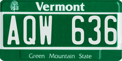 VT license plate AQW636