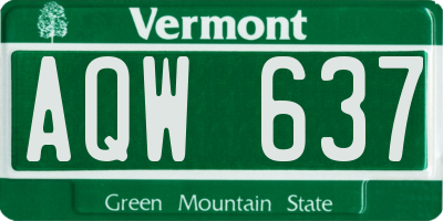 VT license plate AQW637