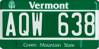 VT license plate AQW638