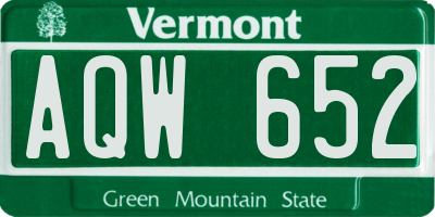 VT license plate AQW652