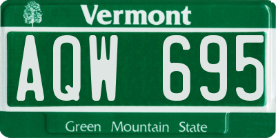 VT license plate AQW695