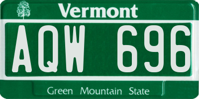 VT license plate AQW696