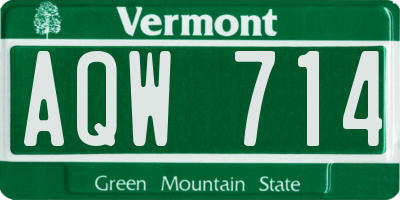 VT license plate AQW714