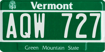 VT license plate AQW727