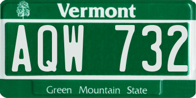 VT license plate AQW732