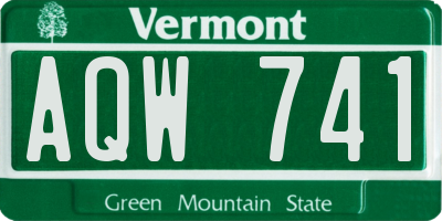VT license plate AQW741