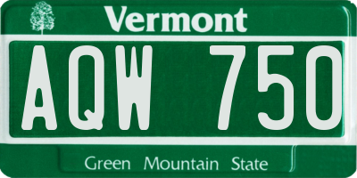 VT license plate AQW750