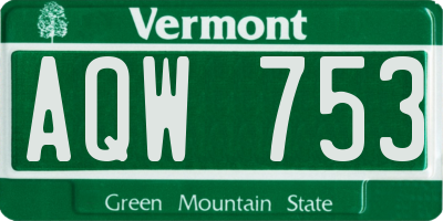 VT license plate AQW753