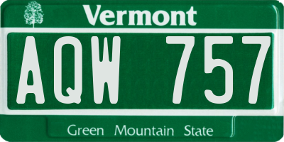 VT license plate AQW757