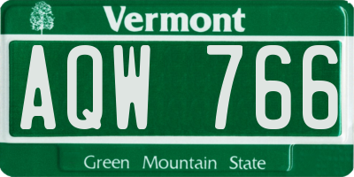 VT license plate AQW766