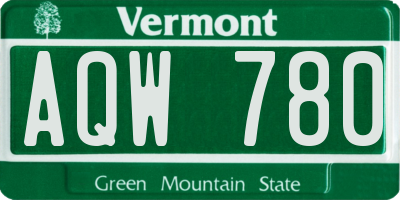 VT license plate AQW780