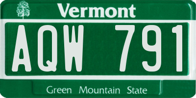 VT license plate AQW791