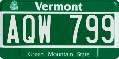 VT license plate AQW799