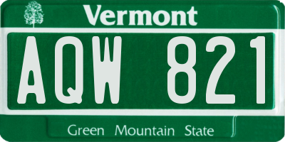VT license plate AQW821