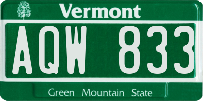 VT license plate AQW833