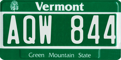 VT license plate AQW844