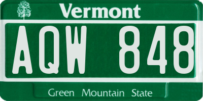 VT license plate AQW848