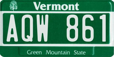VT license plate AQW861
