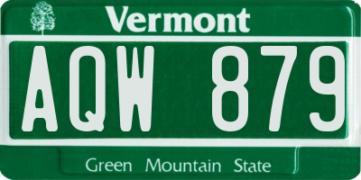 VT license plate AQW879