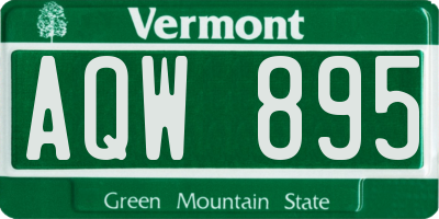VT license plate AQW895