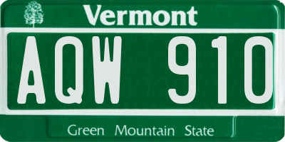VT license plate AQW910