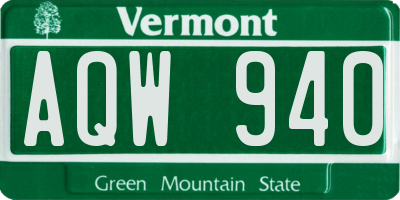 VT license plate AQW940