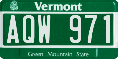 VT license plate AQW971