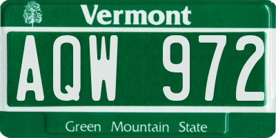 VT license plate AQW972