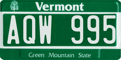 VT license plate AQW995