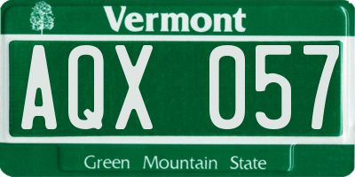VT license plate AQX057