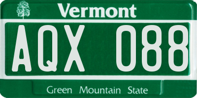 VT license plate AQX088